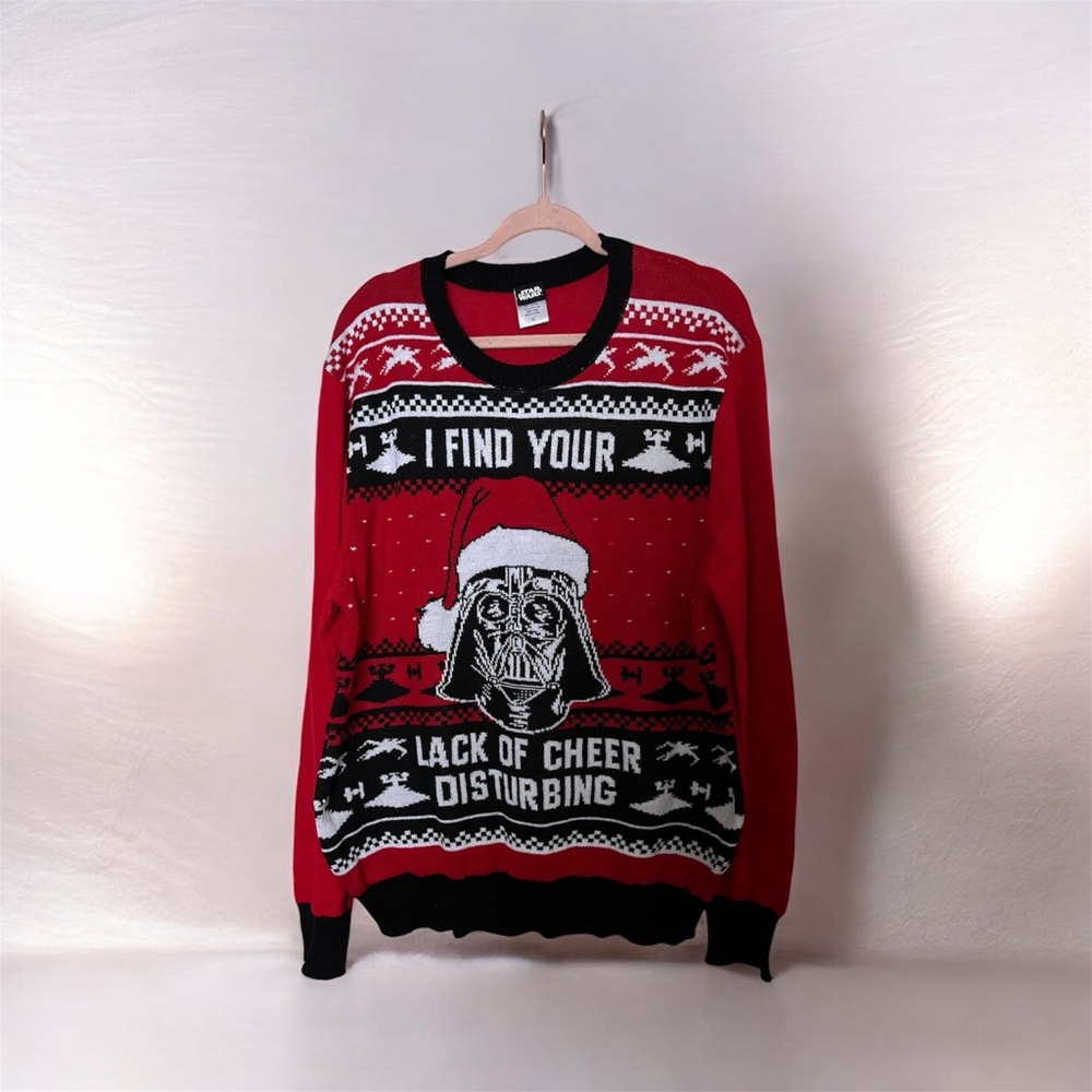 Star Wars Red Crewneck Sweater with Festive Graphic